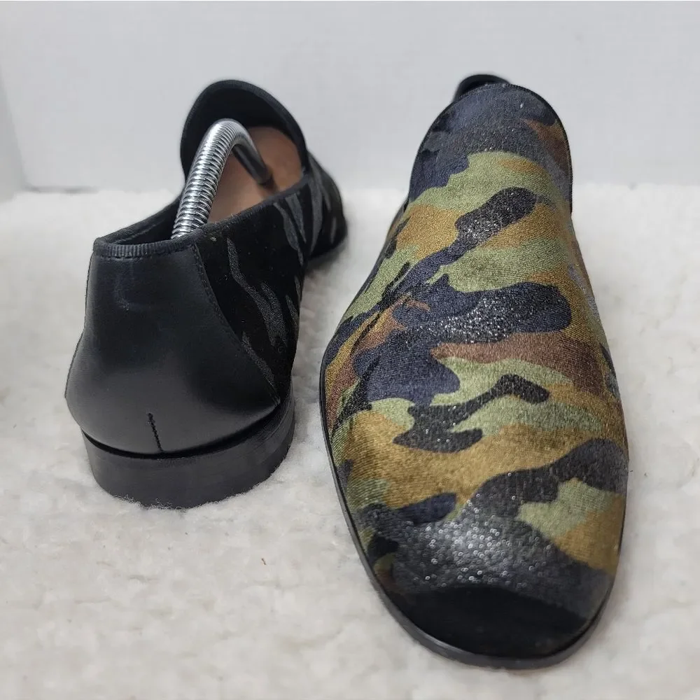 Magnanni Jareth Slip On Loafers 10.5 Men's  Green Camo Suede Dress Shoes Spain.
